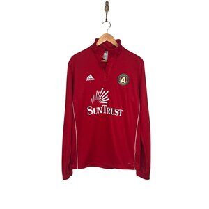 Adidas Atlanta United FC Soccer Futbol 1/4 Quarter Zip Red Pullover Mens Sz. M